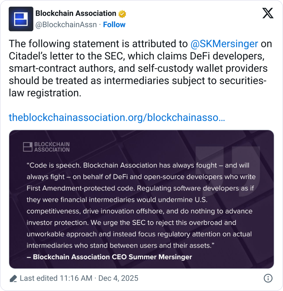 Blockchain advocates protest regulatory stance