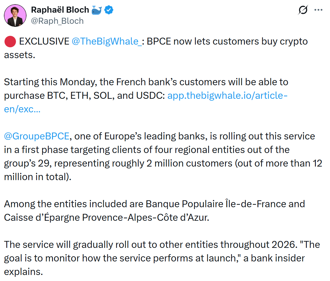 BPCE to offer crypto trading
