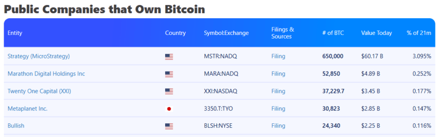 Metaplanet's Bitcoin treasury
