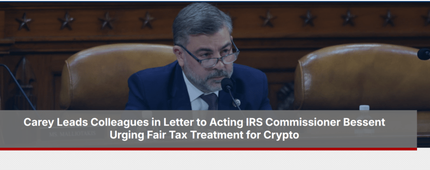 Mike Carey leading efforts on crypto staking tax reforms