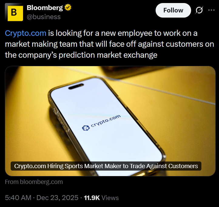 Crypto.com internal market-making