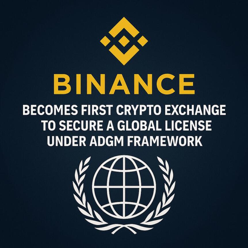 Binance Becomes First Crypto Exchange To Secure a Global License Under ADGM Framework