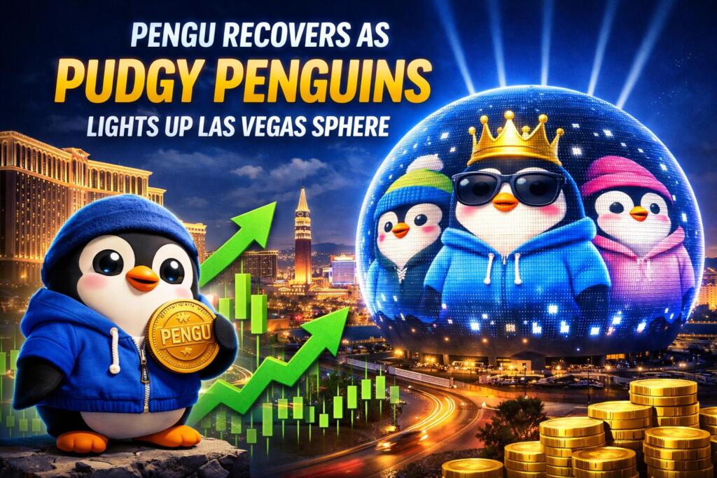 PENGU Recovers as Pudgy Penguins Lights Up Las Vegas Sphere