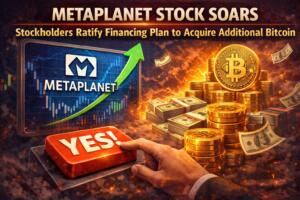 Metaplanet Stock Soars As Stockholders Ratify Financing Plan To Acquire Additional Bitcoin.