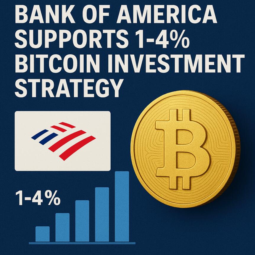 Bank Of America Supports 1-4% Bitcoin Investment Strategy