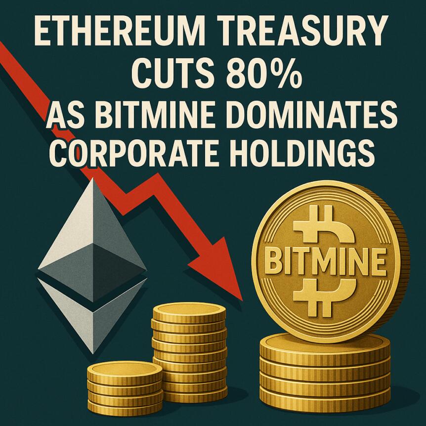 Ethereum Treasury Cuts 80% as BitMine Dominates Corporate Holdings Ethereum Treasury Cuts 80% As Bitmine Dominates Corporate Holdings