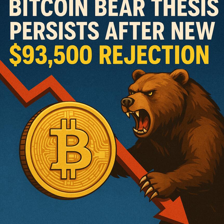 Luận điểm về thị trường Bear của Bitcoin vẫn tiếp diễn sau sự từ chối mới ở mức $93,500