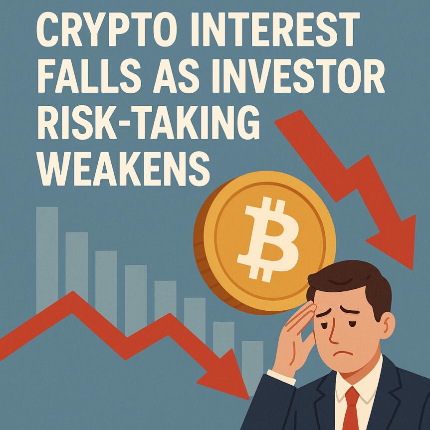 Crypto Interest Falls As Investor Risk-Taking Weakens