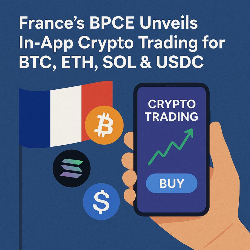 France’s BPCE Unveils In-App Crypto Trading for BTC, ETH, SOL & USDC