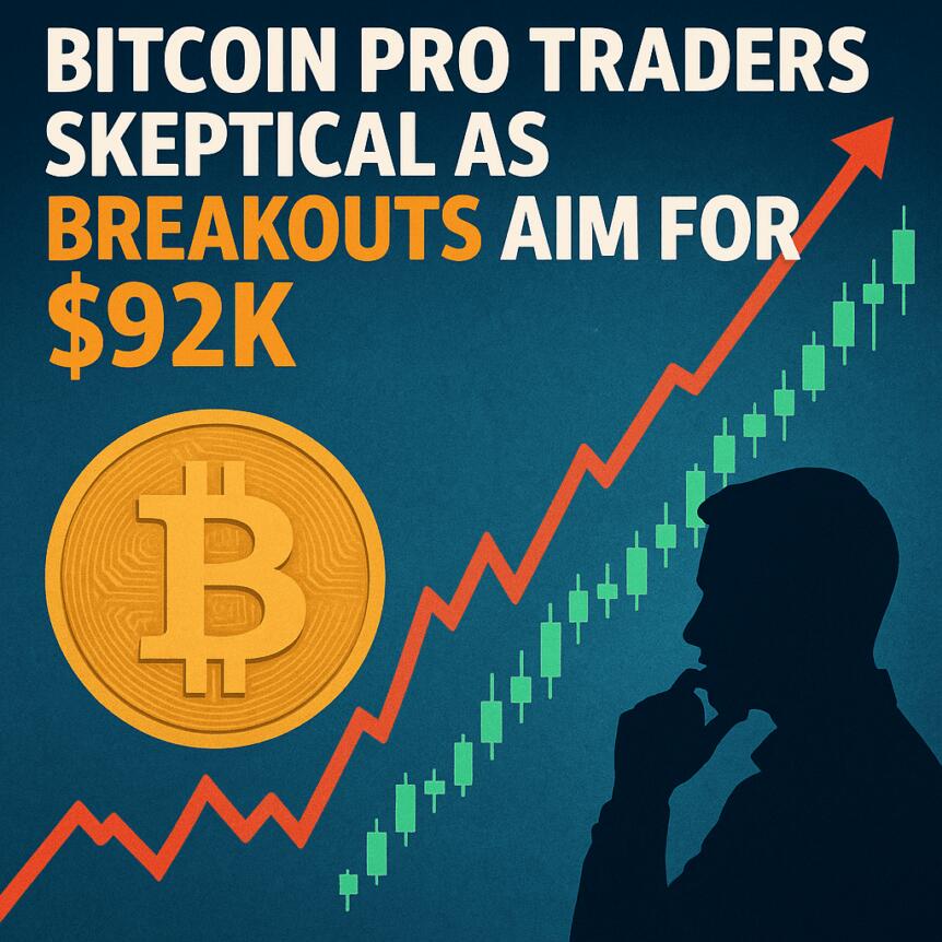 Bitcoin Pro Traders Skeptical as Breakouts Aim for $92K