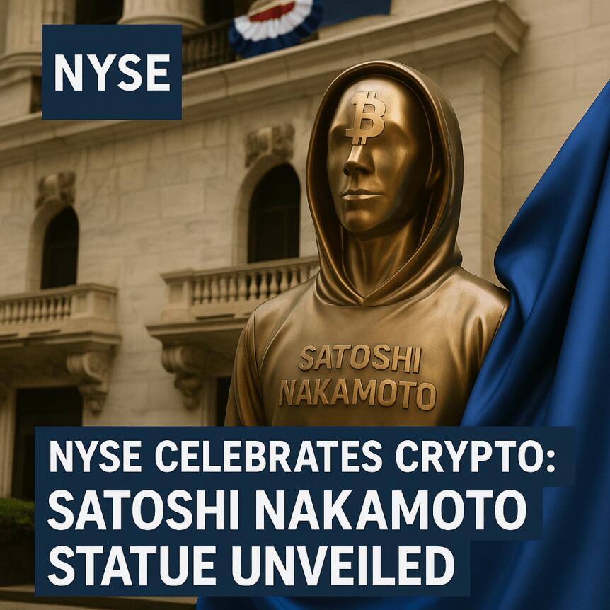 NYSE feiert Krypto: Satoshi-Nakamoto-Statue enthüllt