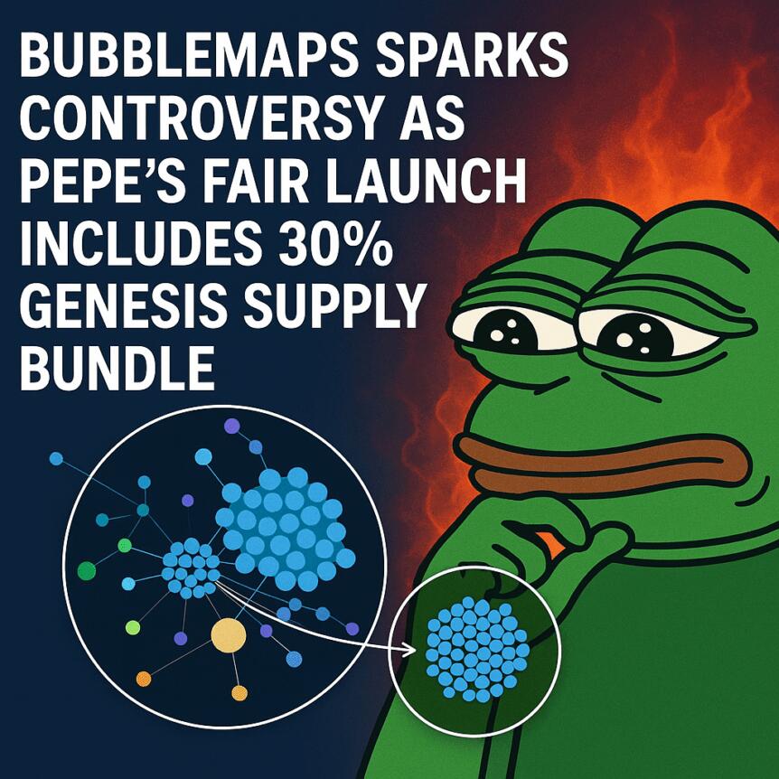 تثير Bubblemaps الجدل حيث يتضمن الإطلاق العادل لـ PEPE حزمة توريد تكوينية بنسبة 30%