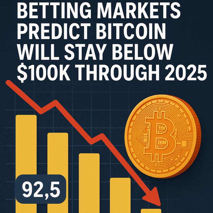 Betting Markets Predict Bitcoin Will Stay Below $100K Through 2025 Betting Markets Predict Bitcoin Will Stay Below $100k Through 2025