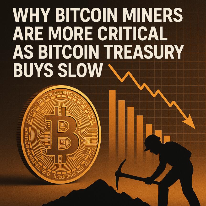 Why Bitcoin Miners Are More Critical as Bitcoin Treasury Buys Slow