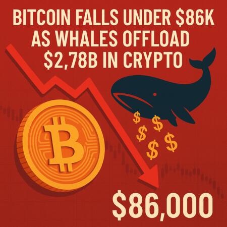 Bitcoin Falls Under $86k As Whales Offload $2.78b In Crypto
