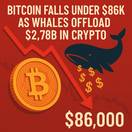 Bitcoin Falls Under $86k As Whales Offload $2.78b In Crypto