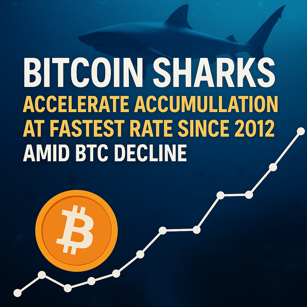 Bitcoin Sharks Accelerate Accumulation at Fastest Rate Since 2012 Amid BTC Decline