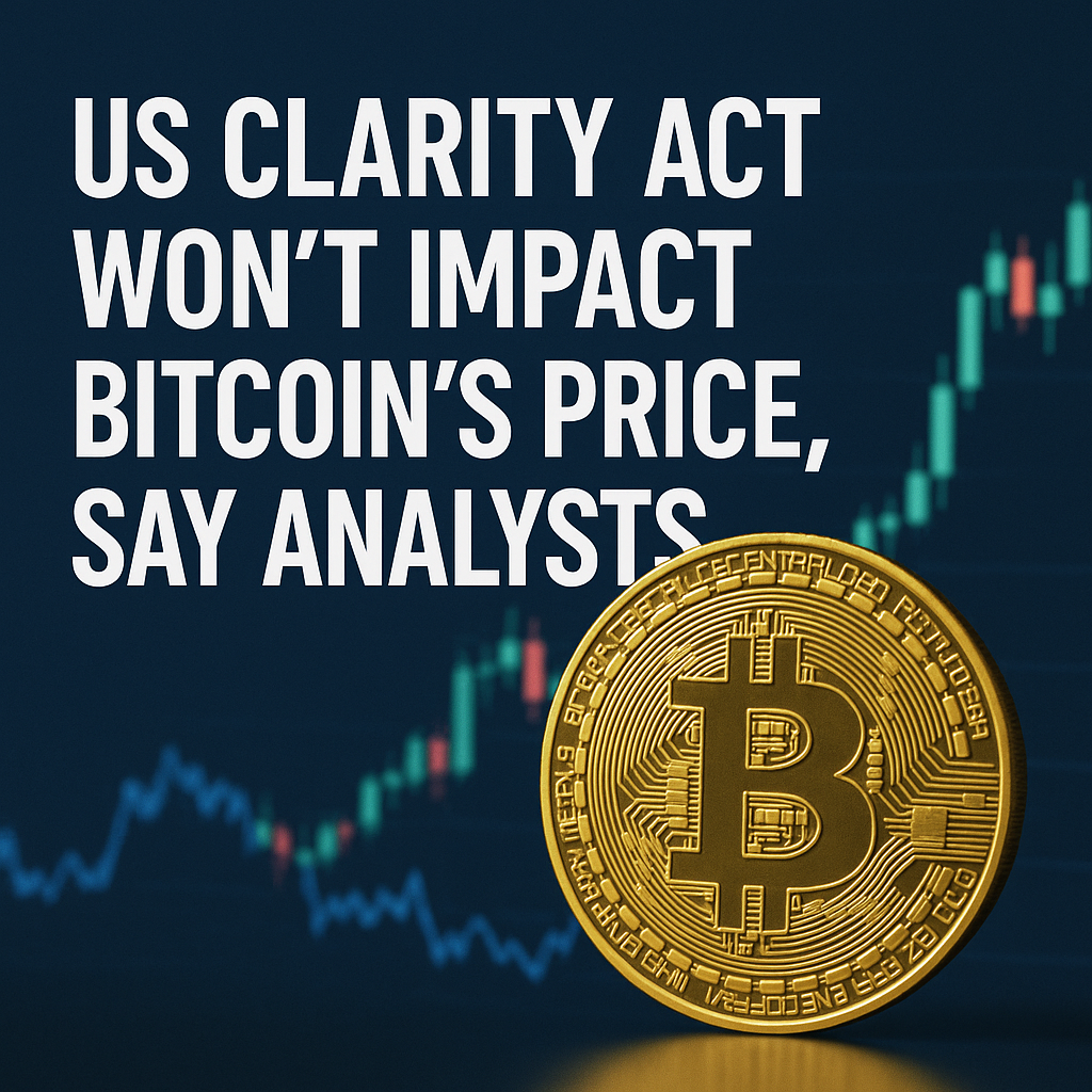 US Clarity Act Won’t Impact Bitcoin’s Price, Say Analysts