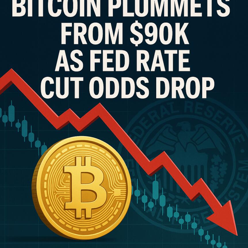 Bitcoin Plummets From $90k As Fed Rate Cut Odds Drop