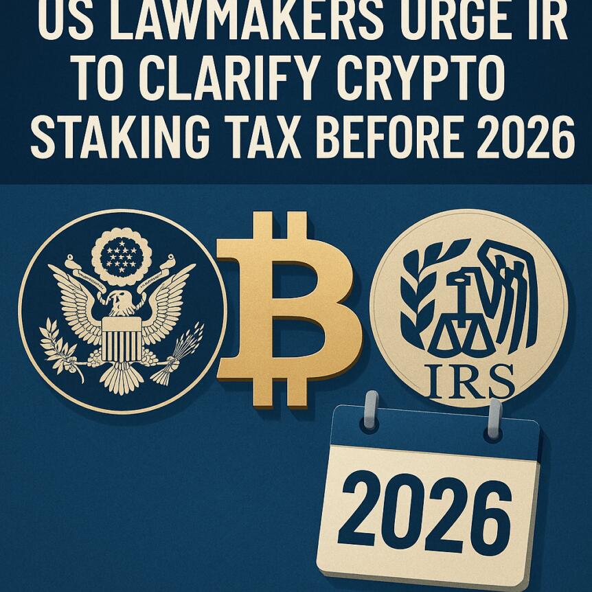 US Lawmakers Urge IRS to Clarify Crypto Staking Tax Before 2026