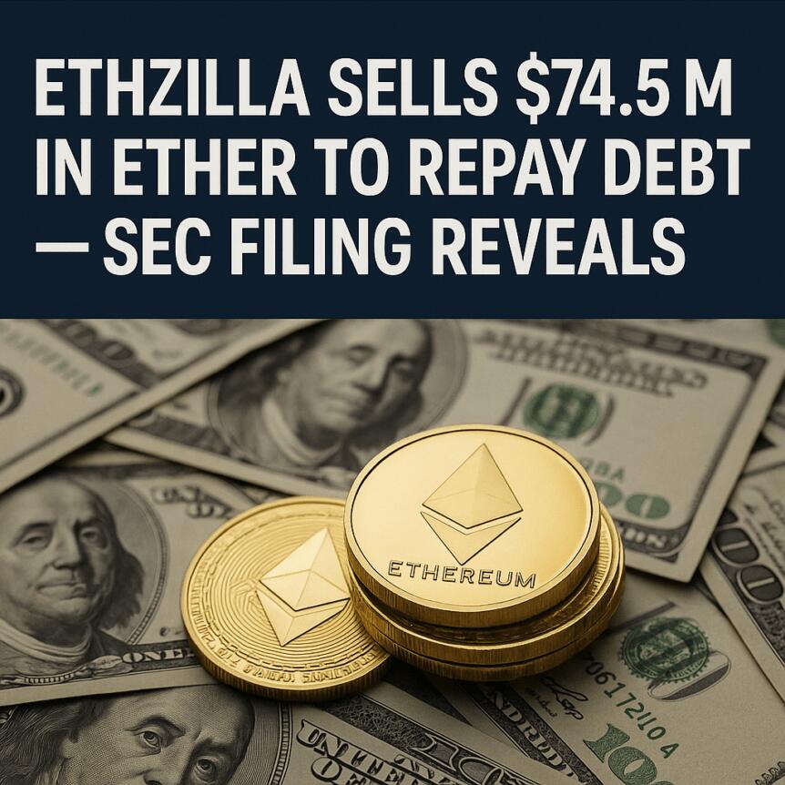 ETHZilla Sells $74.5M in Ether to Repay Debt — SEC Filing Reveals