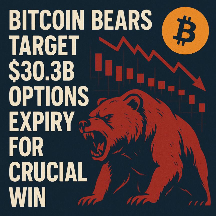 Bitcoin Bears Target $30.3B Options Expiry for Crucial Win