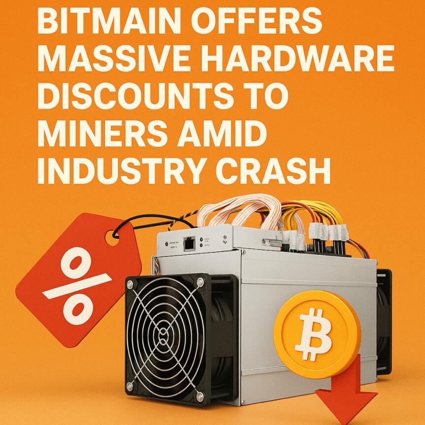 Bitmain Offers Massive Hardware Discounts to Miners Amid Industry Crash