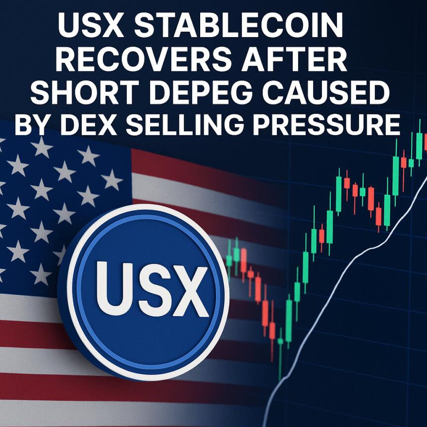 USX Stablecoin Recovers After Short Depeg Caused by DEX Selling Pressure