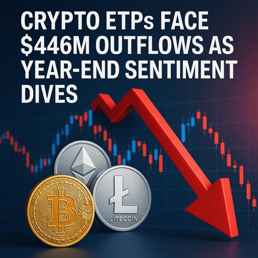 Crypto ETPs Face $446M Outflows as Year-End Sentiment Dives
