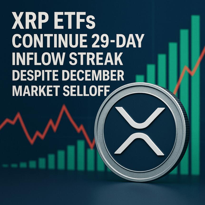 XRP ETFs Continue 29-Day Inflow Streak Despite December Market Selloff
