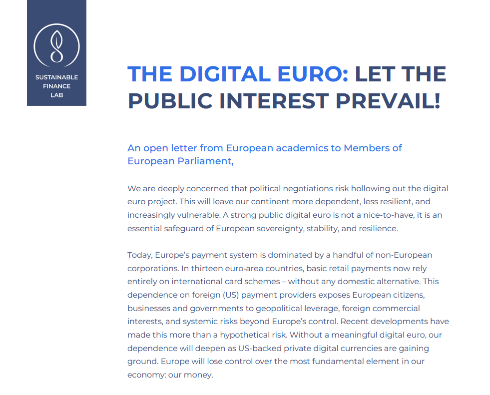 Open letter to MEPs