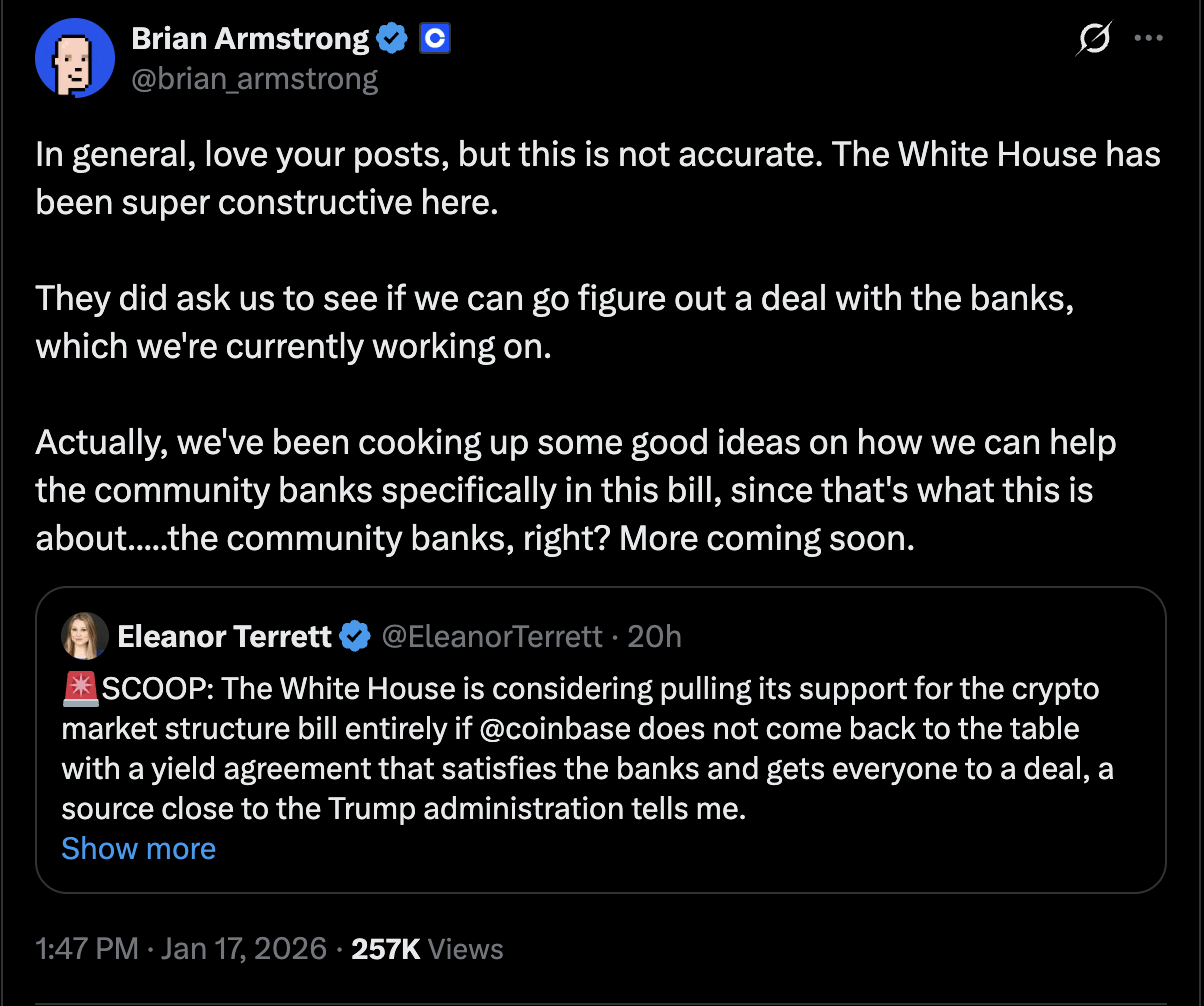 Coinbase, Congress, Senate, Brian Armstrong, US Government