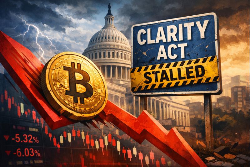 Bitcoin slips as CLARITY Act stalls