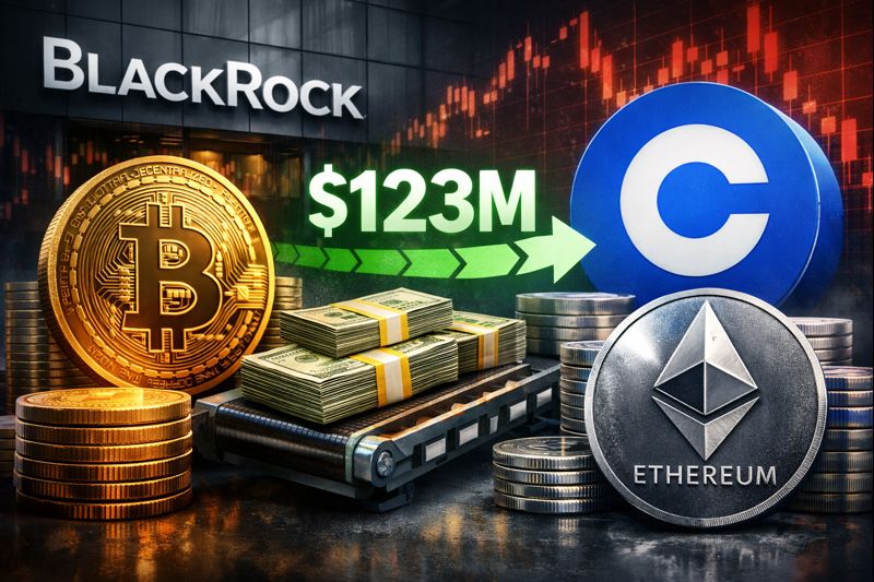 BlackRock Moves $123M in BTC, ETH to Coinbase Amid ETF Outflows