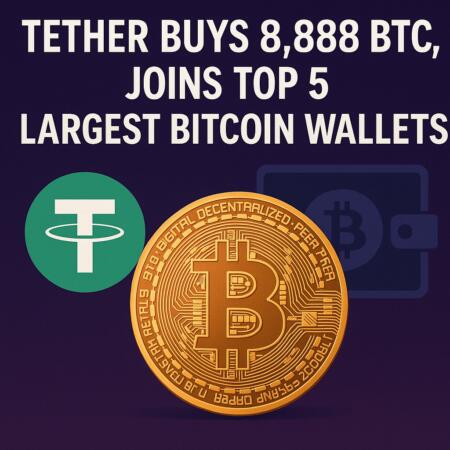 Tether Buys 8,888 Btc, Joins Top 5 Largest Bitcoin Wallets
