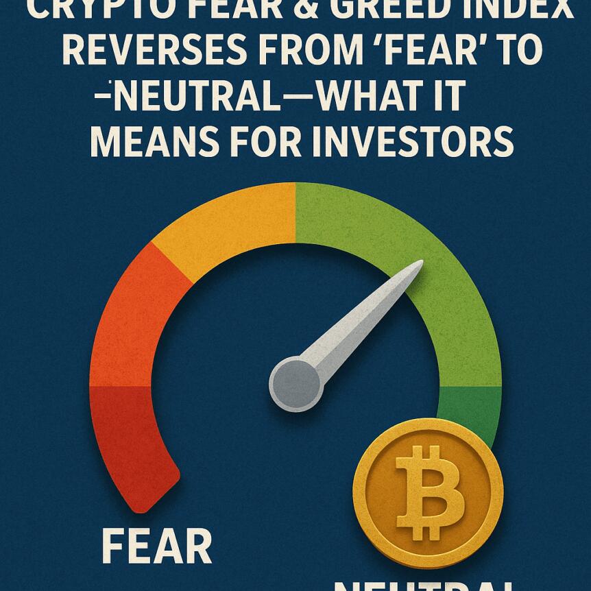 Crypto Fear & Greed Index Reverses from ‘Fear’ to ‘Neutral’—What It Means for Investors