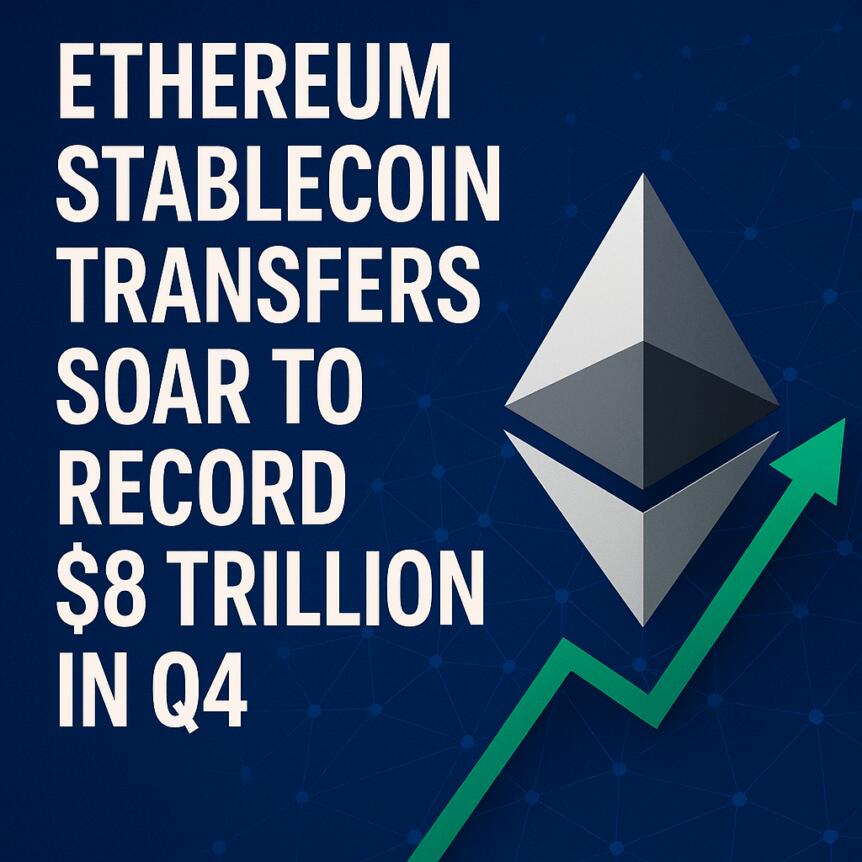 Ethereum Stablecoin Transfers Soar to Record $8 Trillion in Q4