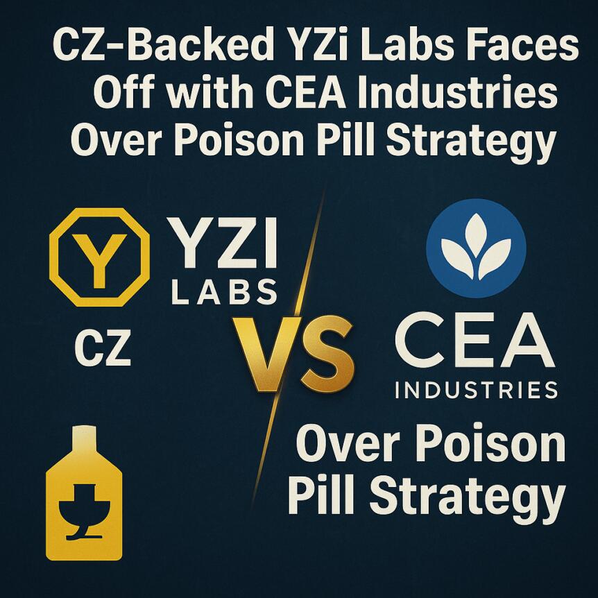 Cz-Backed Yzi Labs Faces Off With Cea Industries Over Poison Pill Strategy