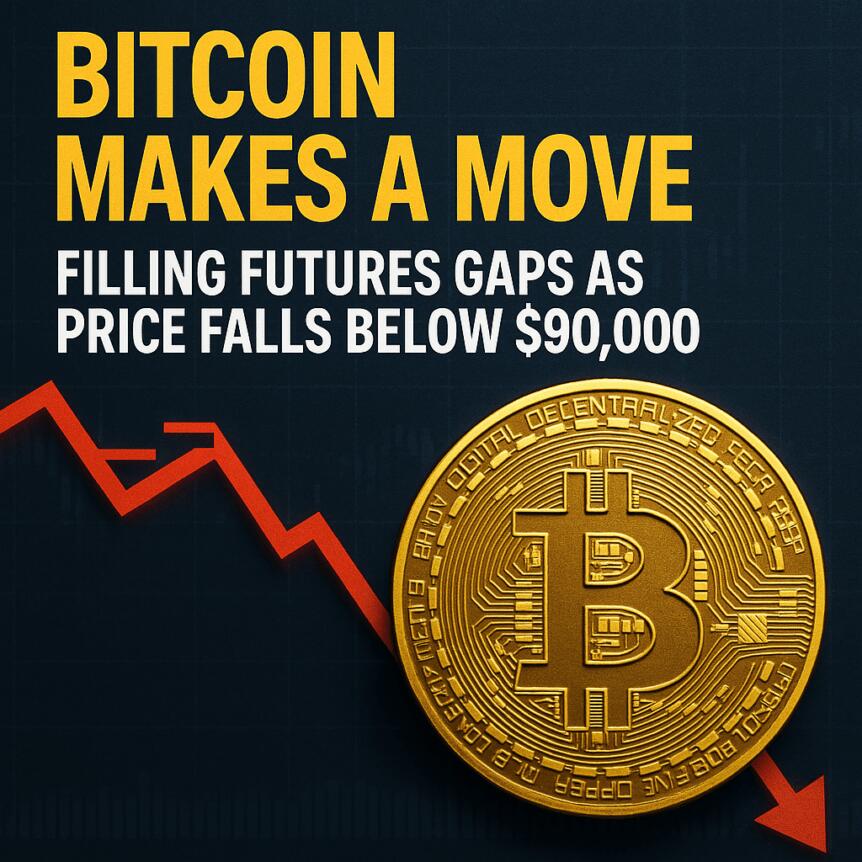 Bitcoin Makes a Move: Filling Futures Gaps as Price Falls Below $90,000