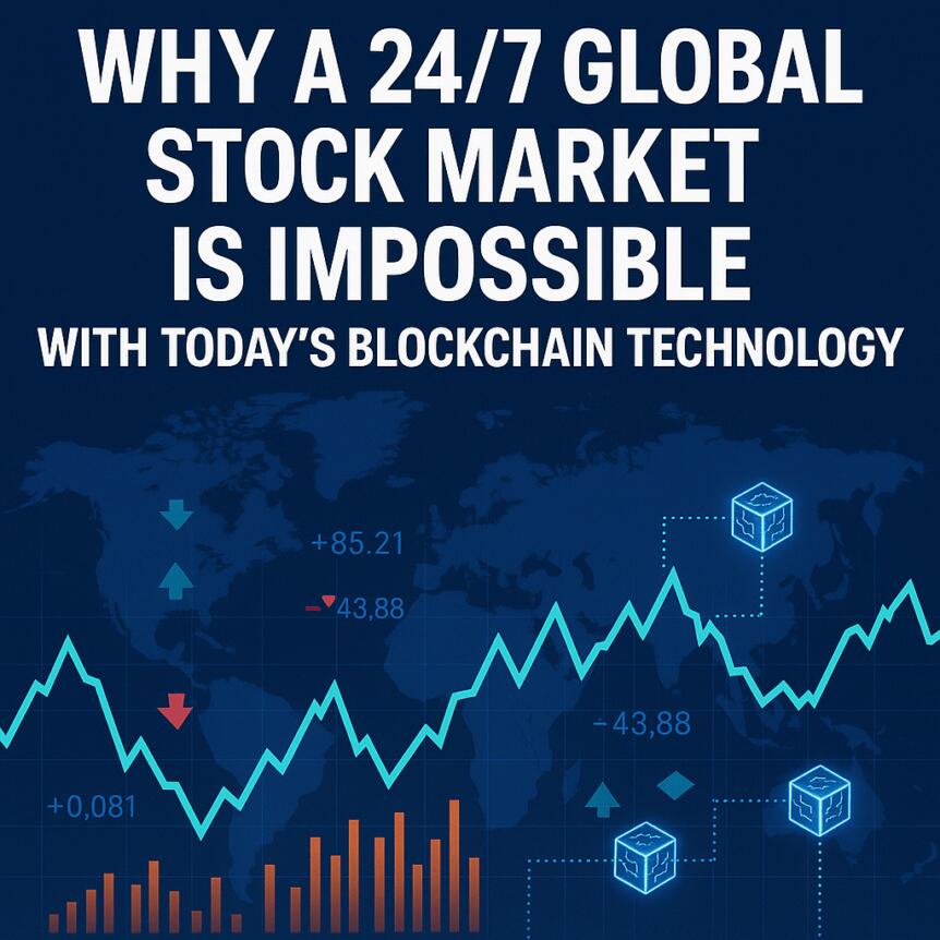 Why A 24/7 Global Stock Market Is Impossible with Today’s Blockchain Technology