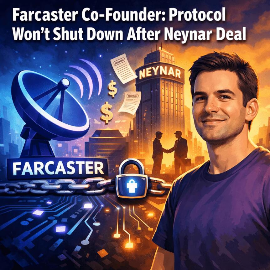 Farcaster Co-Founder: Protocol Won’t Shut Down After Neynar Deal Farcaster Co-Founder: Protocol Won't Shut Down After Neynar Deal