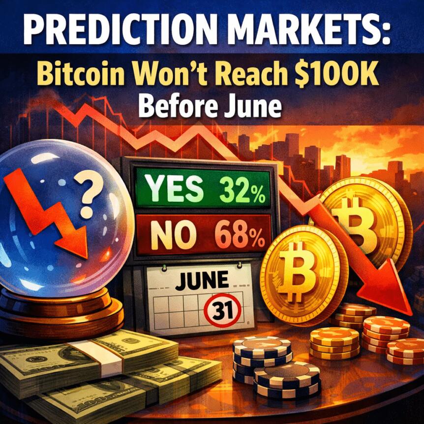 Prediction Markets: Bitcoin Won’t Reach $100K Before June Prediction Markets: Bitcoin Won't Reach $100k Before June