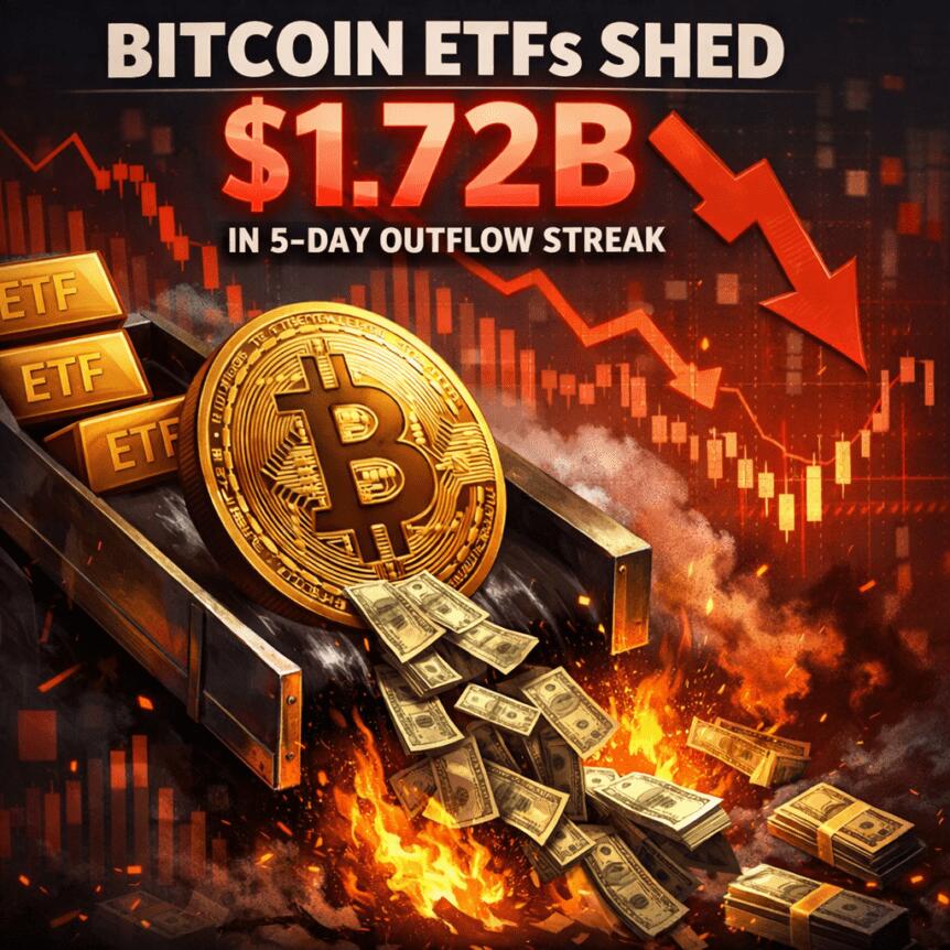 Bitcoin ETFs Shed $1.72B in 5-Day Outflow Streak Bitcoin Etfs Shed $1.72b In 5-Day Outflow Streak