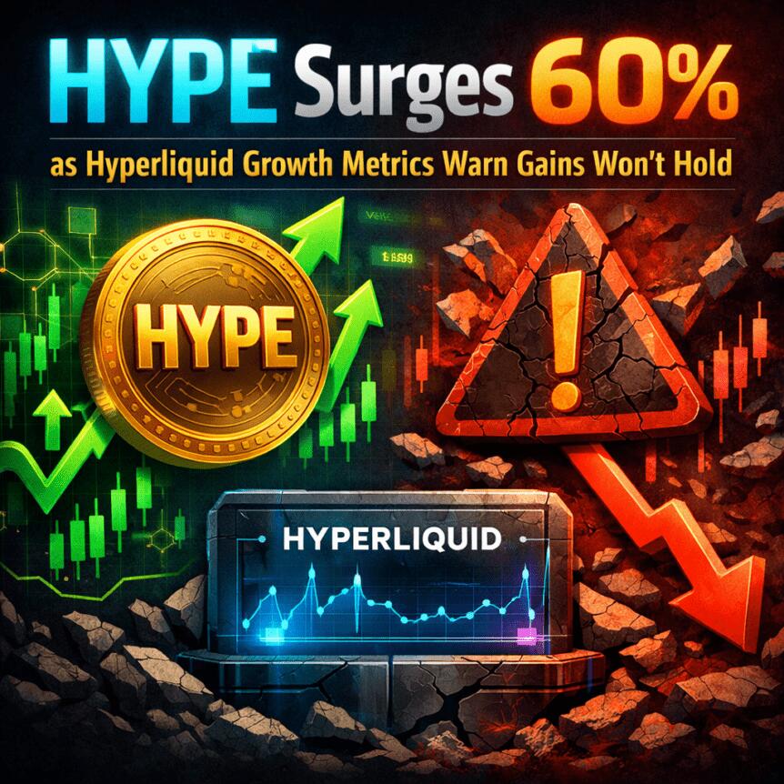 HYPE Surges 60% as Hyperliquid Growth Metrics Warn Gains Won’t Hold