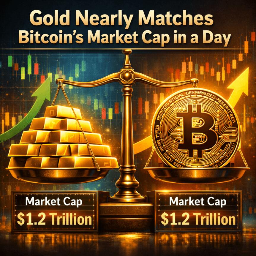 Gold Nearly Matches Bitcoin’s Market Cap in a Day
