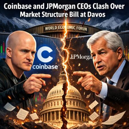 Coinbase and JPMorgan CEOs Clash Over Market Structure Bill at Davos Coinbase And Jpmorgan Ceos Clash Over Market Structure Bill At Davos