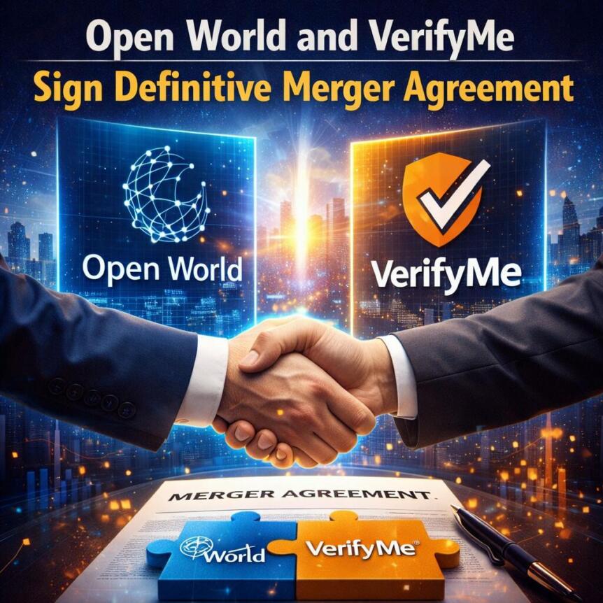 Open World and VerifyMe Sign Definitive Merger Agreement Open World And Verifyme Sign Definitive Merger Agreement