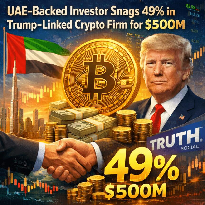UAE-Backed Investor Snags 49% in Trump-Linked Crypto Firm for $500M