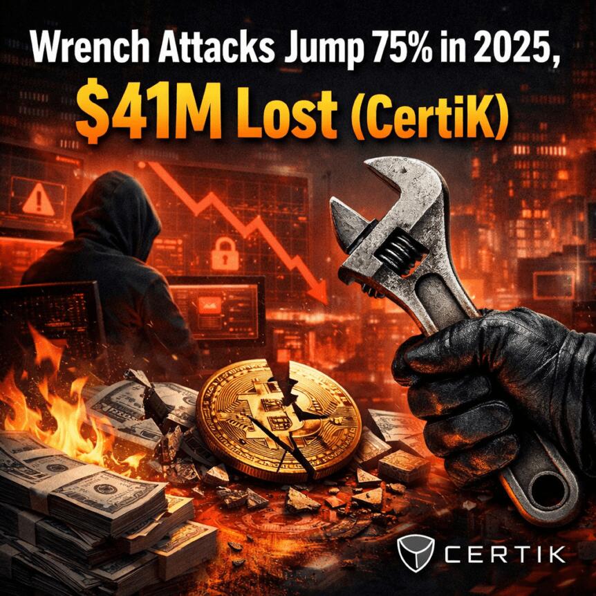 Wrench Attacks Jump 75% In 2025, $41m Lost (Certik)