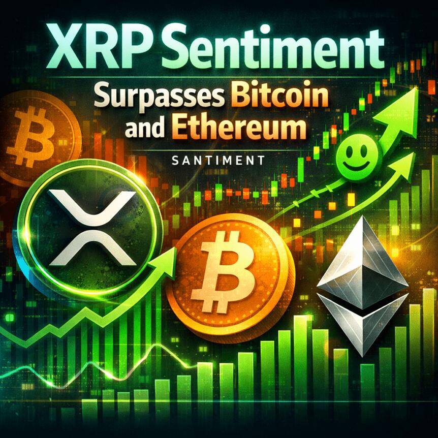 XRP Sentiment Surpasses Bitcoin and Ethereum, Santiment